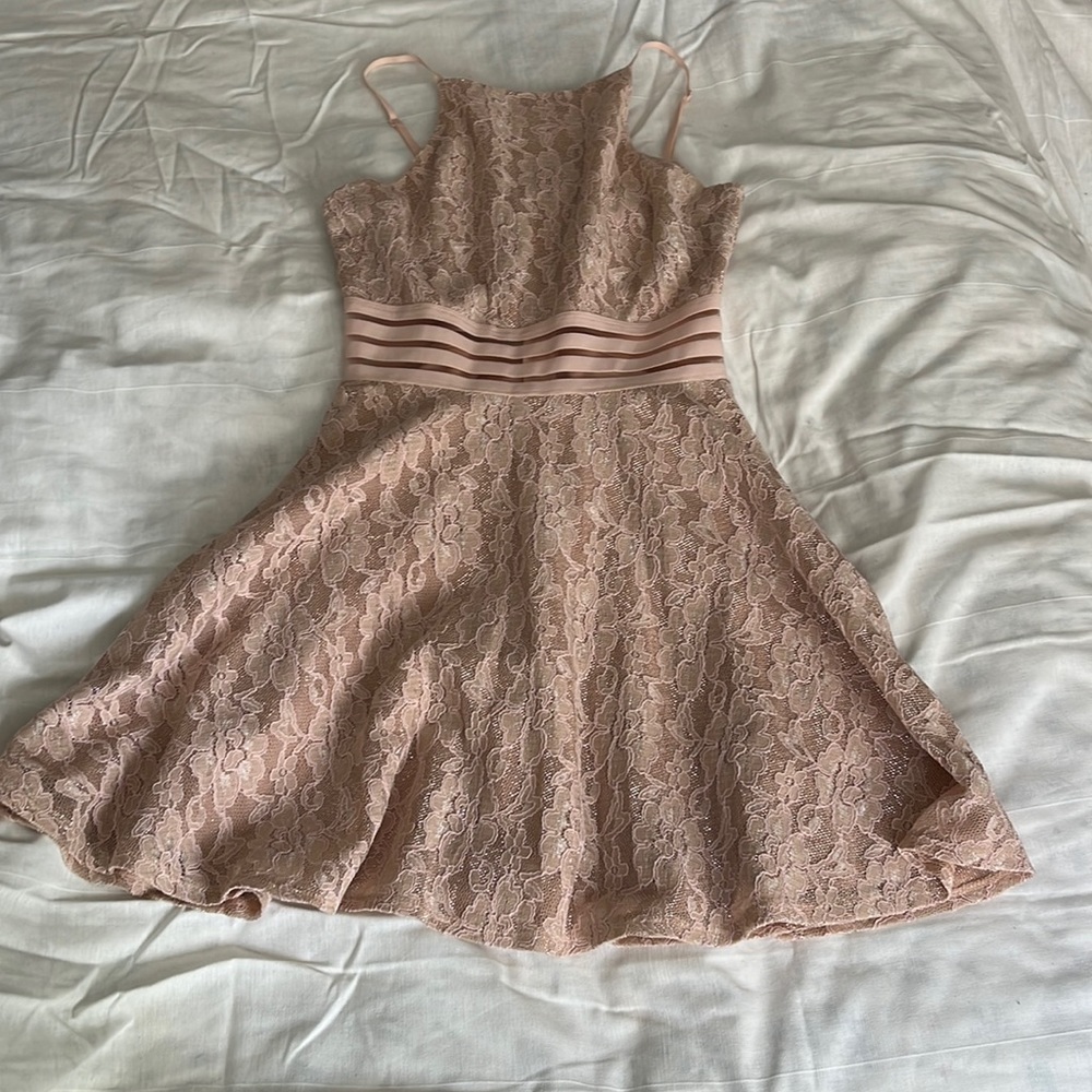 City Studio lace overlay dress